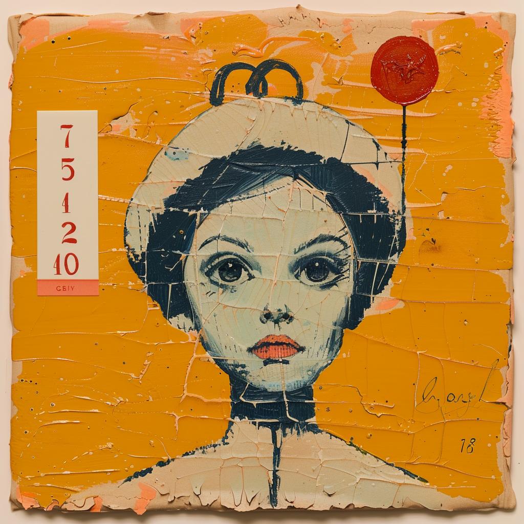 encaustic  paint  woman  balloon  colorful  figurative  artistic  canvas  expression  impasto 1016340