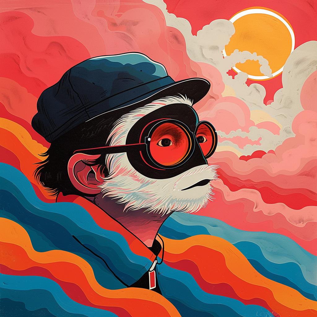 monkey  sunglasses  hat  painting  surreal  colorful  playful  artwork  creative  album 1018947