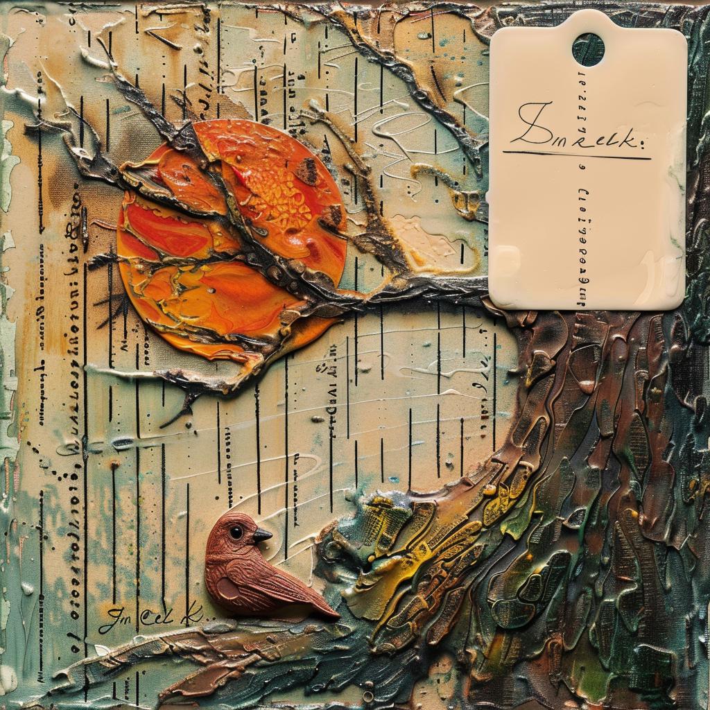 encaustic  texture  palette  knife  impasto  tree  birds  painting  vibrant  nature 976008