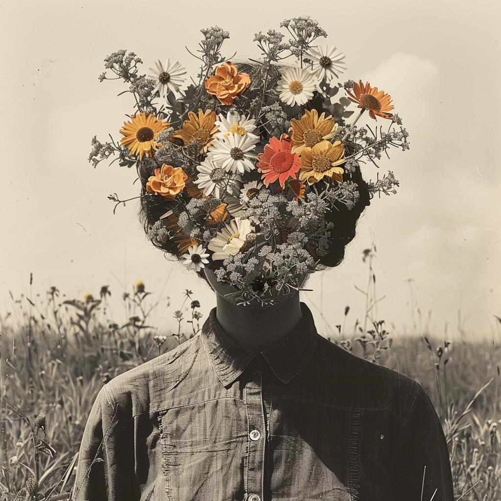 surreal  collage  flowerpunk  woman  mountain  hair  high contrast  nature  Alec Soth  art 969886