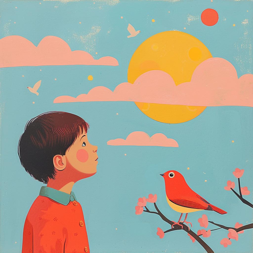 surreal  bird  branch  boy  Joan  Cornella  whimsical  colorful  nature  playful 1017582
