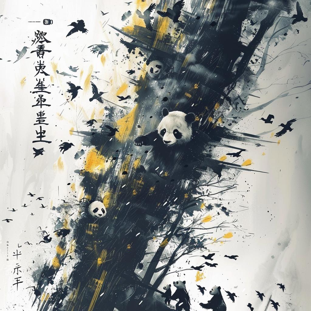 painting  panda  birds  city  urban  nature  mixedmedia  colorful  imaginative  art 938431