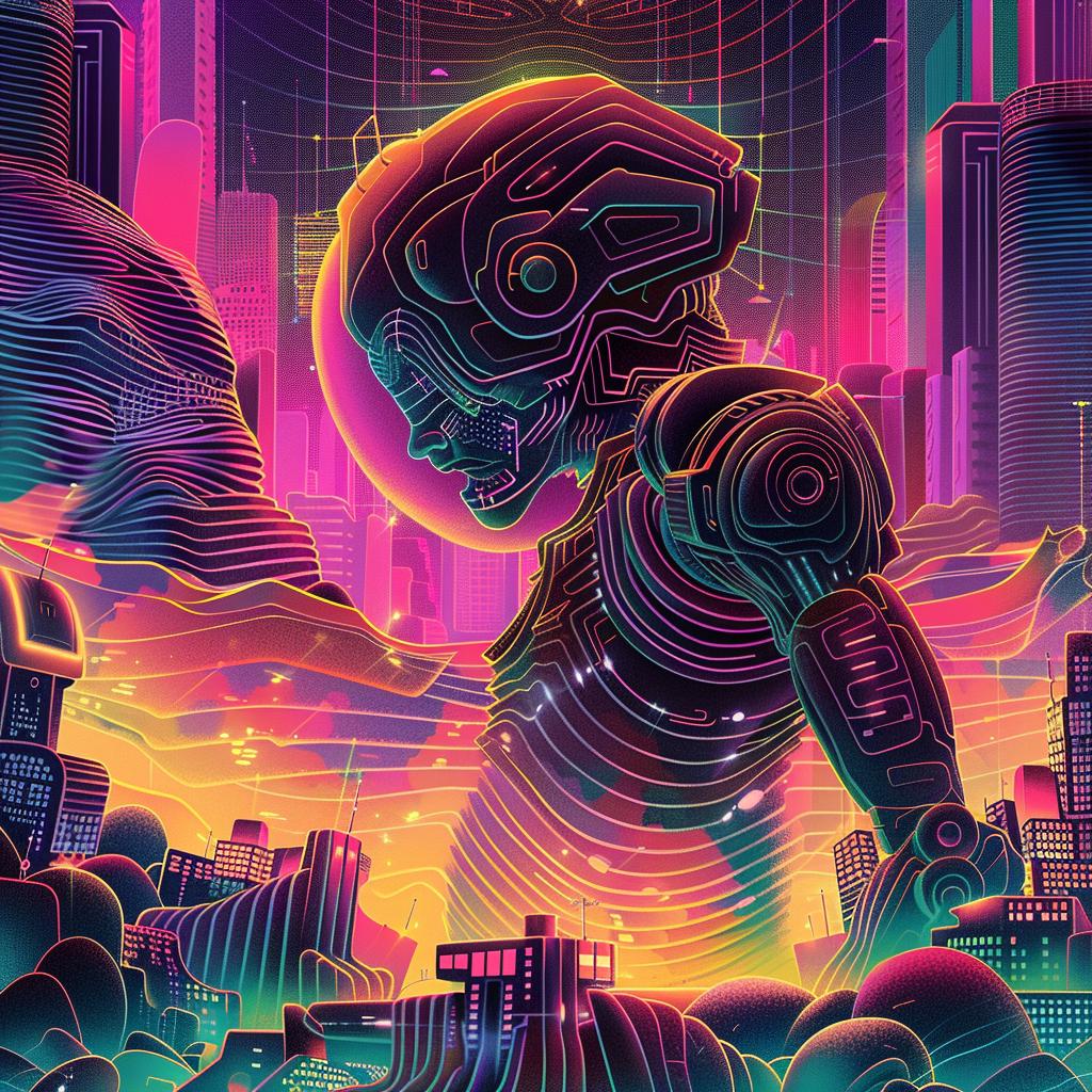concert  Japan  retro  cyberpunk  psychedelic  robot  city  liquid  light  anime 967001