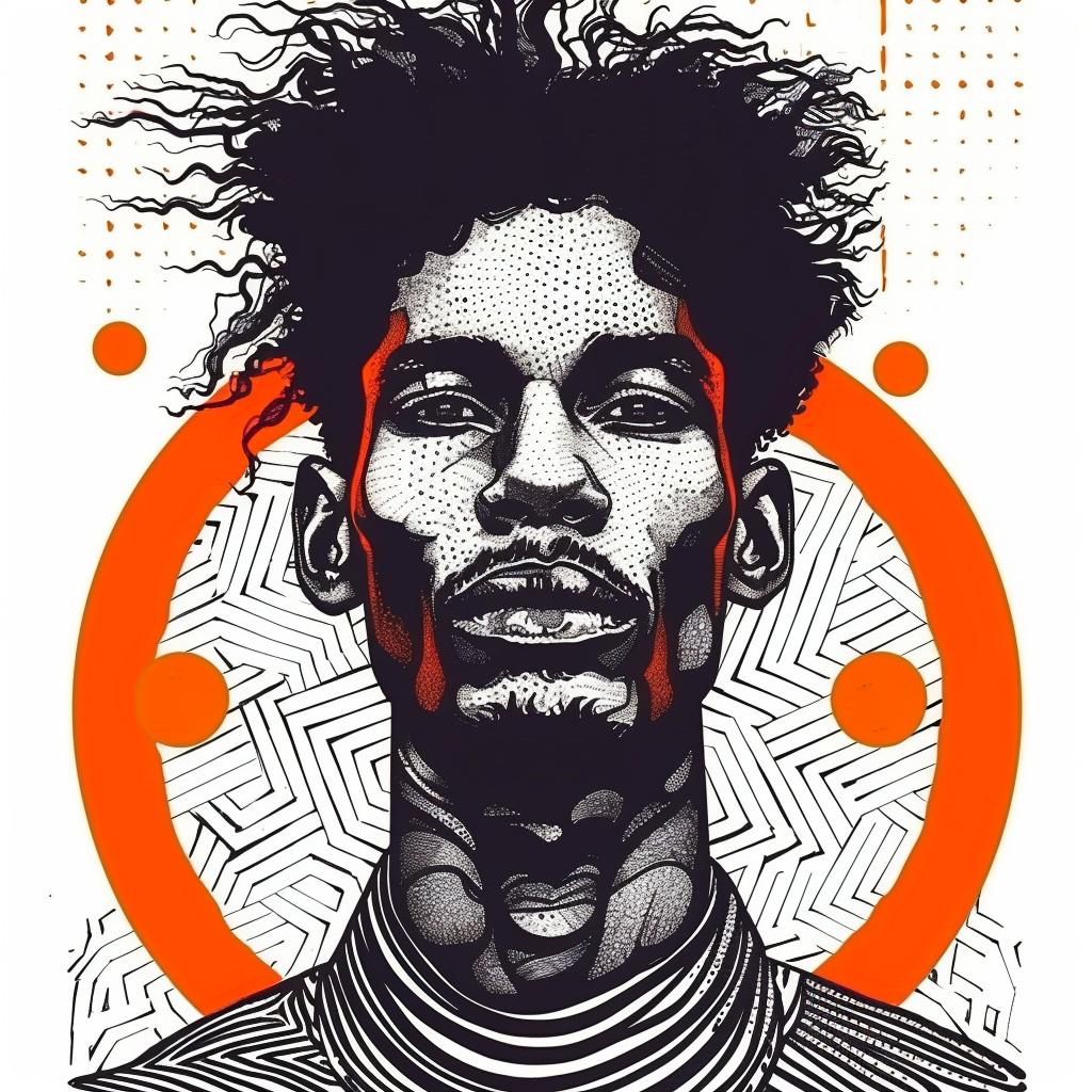PopArt  AfricanAmerican  portrait  man  graphic  colorful  textured  bold  stylized  white 937997