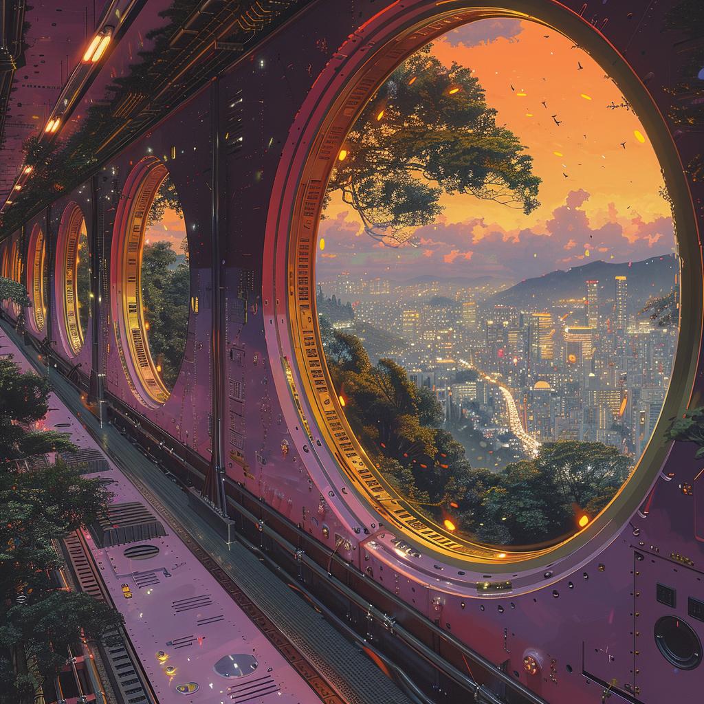 train  windows  city  view  rolling  Nagai  retrofuturism  thoughtful  details  urban 944441