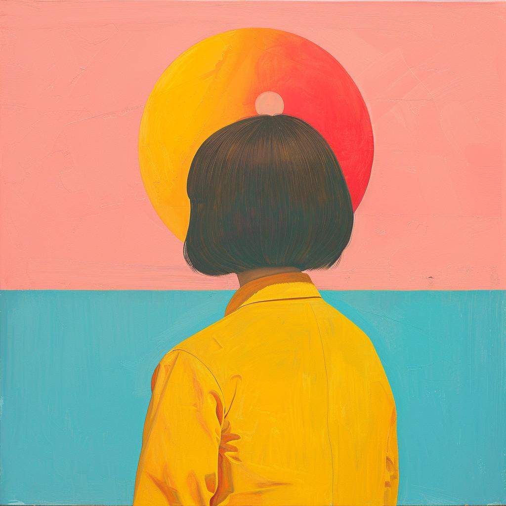 surreal  album  cover  painting  woman  yellow  orange  sun  creative  art 1019117