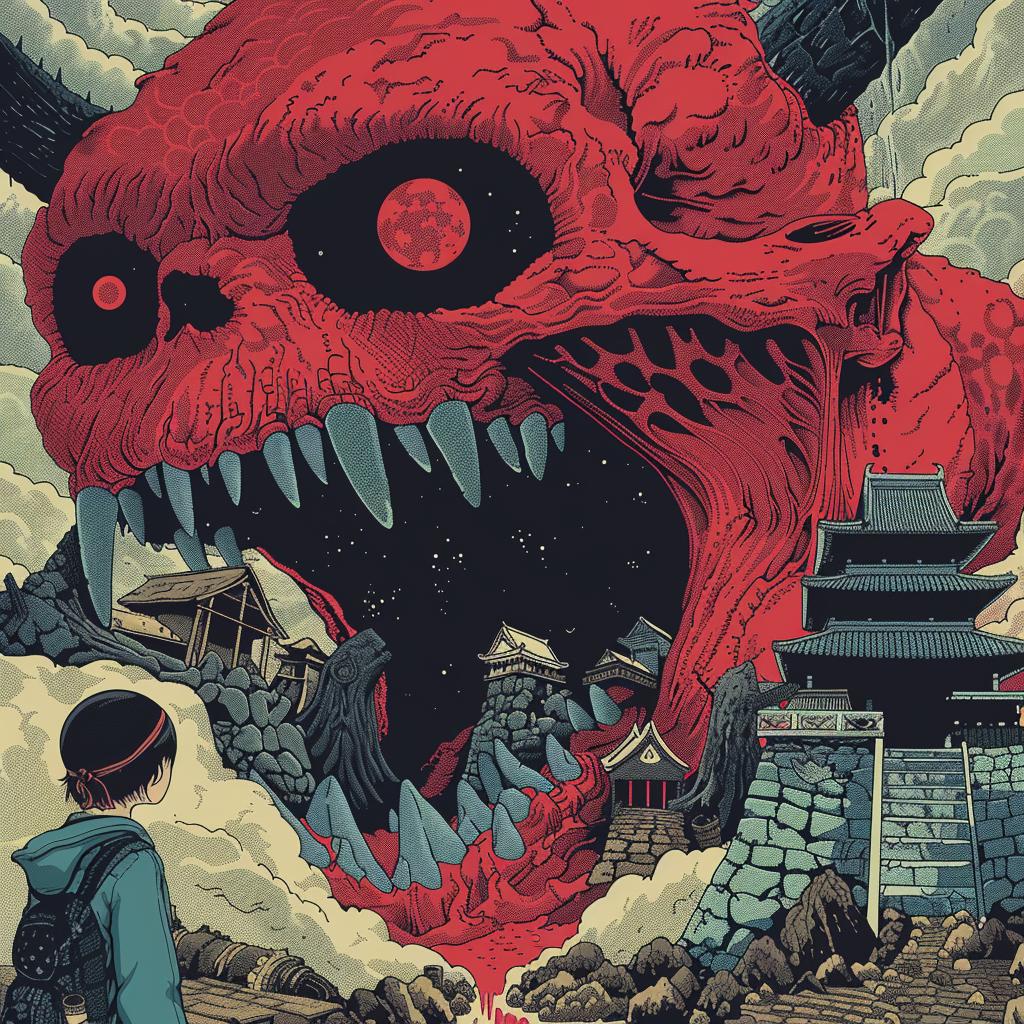 surreal  poster  movie  monster  hunter  hyper-realistic  screenprinting  axonometric  Toshio  Saeki 961713