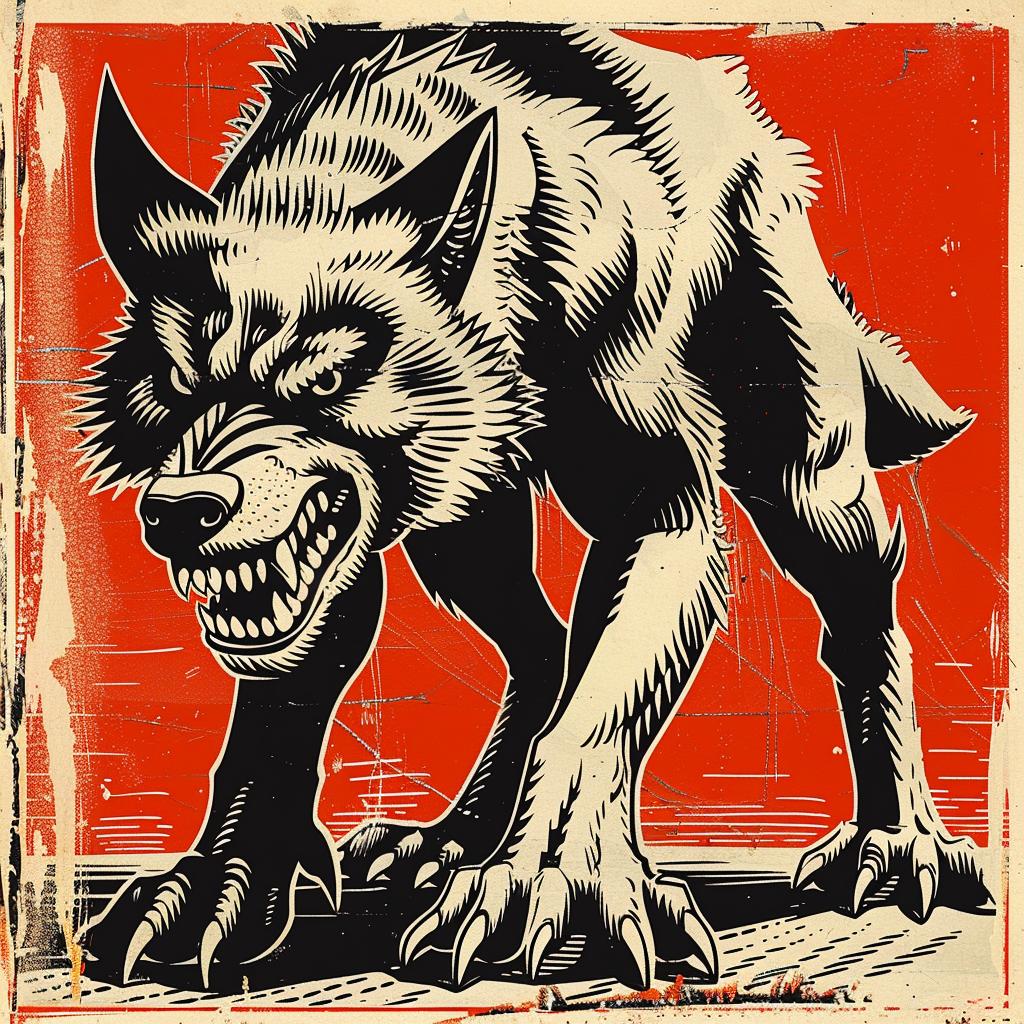 mythical  wolf  creature  terrifying  art  illustration  style  Todd  McFarlane  poster 929222