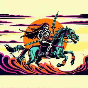 skeleton  horse  sword  riding  art  day  of  the  dead  dynamic 1079736
