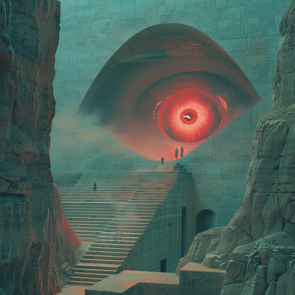 surreal  album  axometric  occult  neon  hues  eye  world  introspective  art 974164