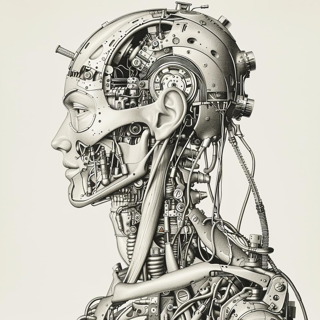 cyborg  mechanical  drawing  woman  robot  head  concept  design  background  art 944034