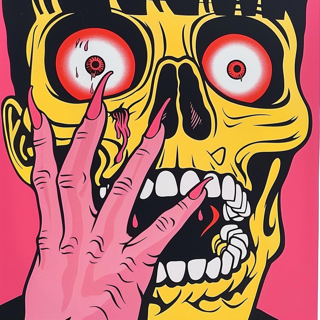 Japanese  horror  film  poster  Junji  Ito  skull  hand  dark  illustration 1022366