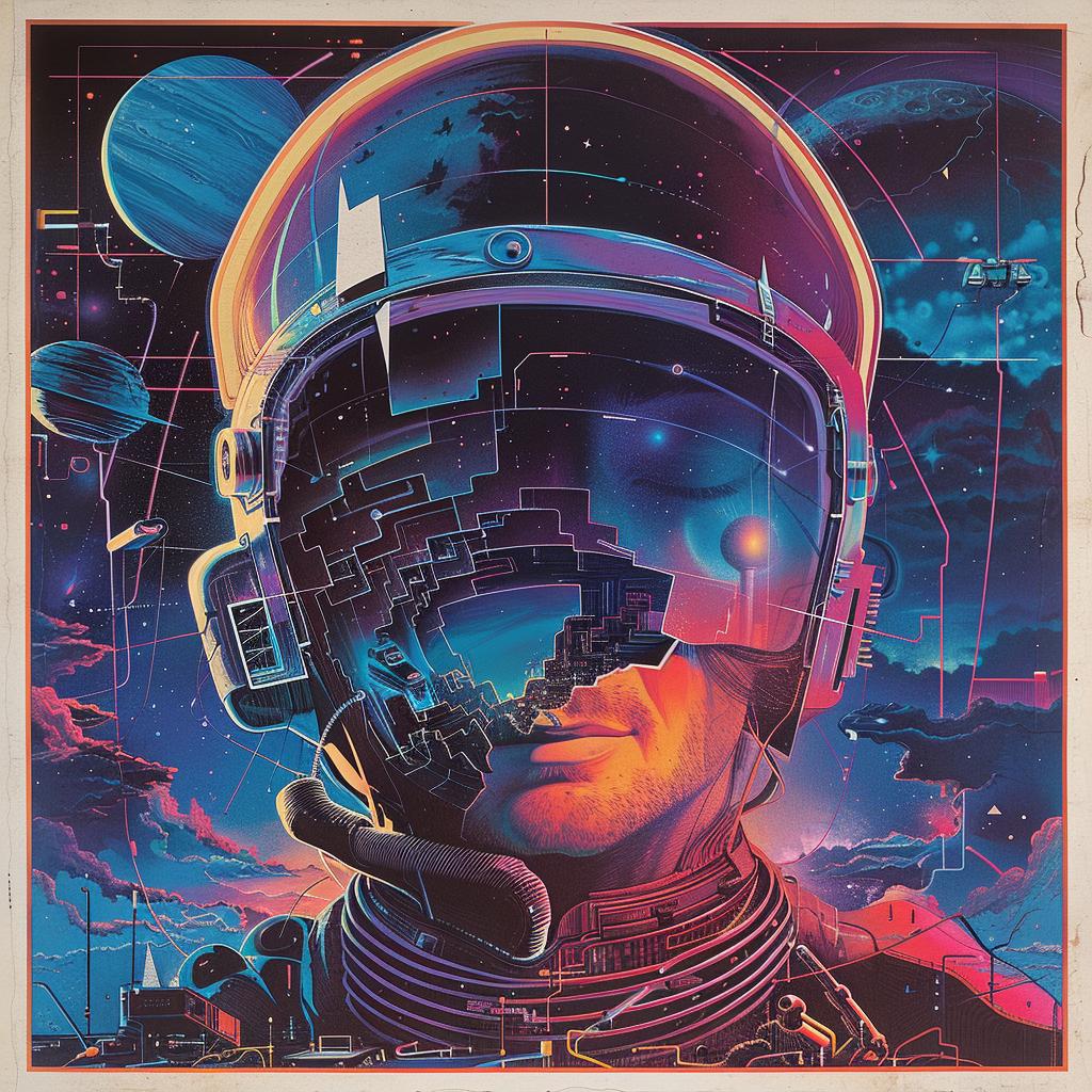 movie  poster  interstellar  vintage  art  trippy  80s  synthwave  Nychos  design 960739