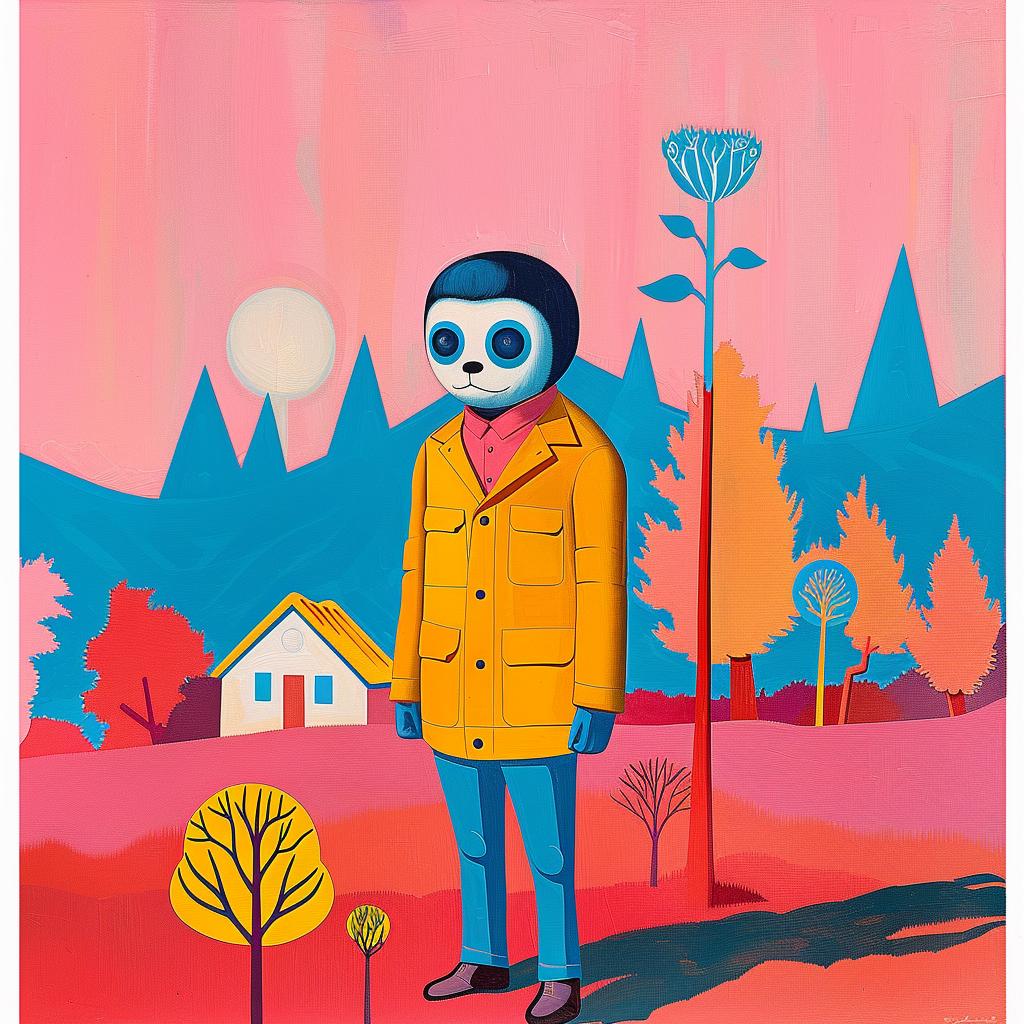 surreal  album  cover  painting  yellow  jacket  house  Joan  Cornella  creative 1018437