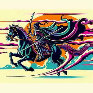 poster  woman  horse  riding  art  creative  illustration  dynamic  colorful  stylized 1079737