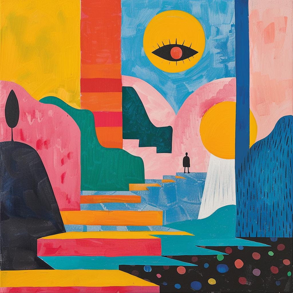 CREATIVE  SURREAL  album  cover  colorful  abstract  expressionism  painting  person  front 977386