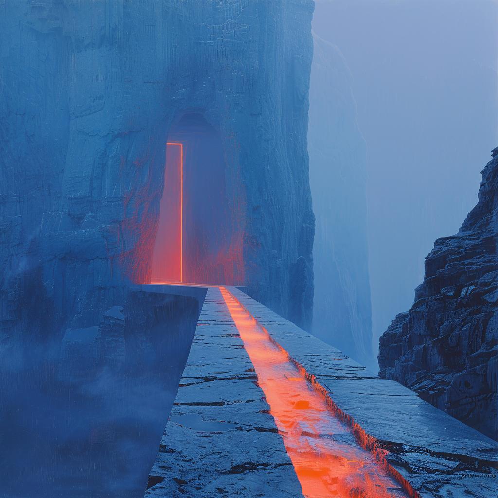 lighting  blue  orange  double  exposure  brutalist  sci-fi  surreal  tunnel  glow 1030990