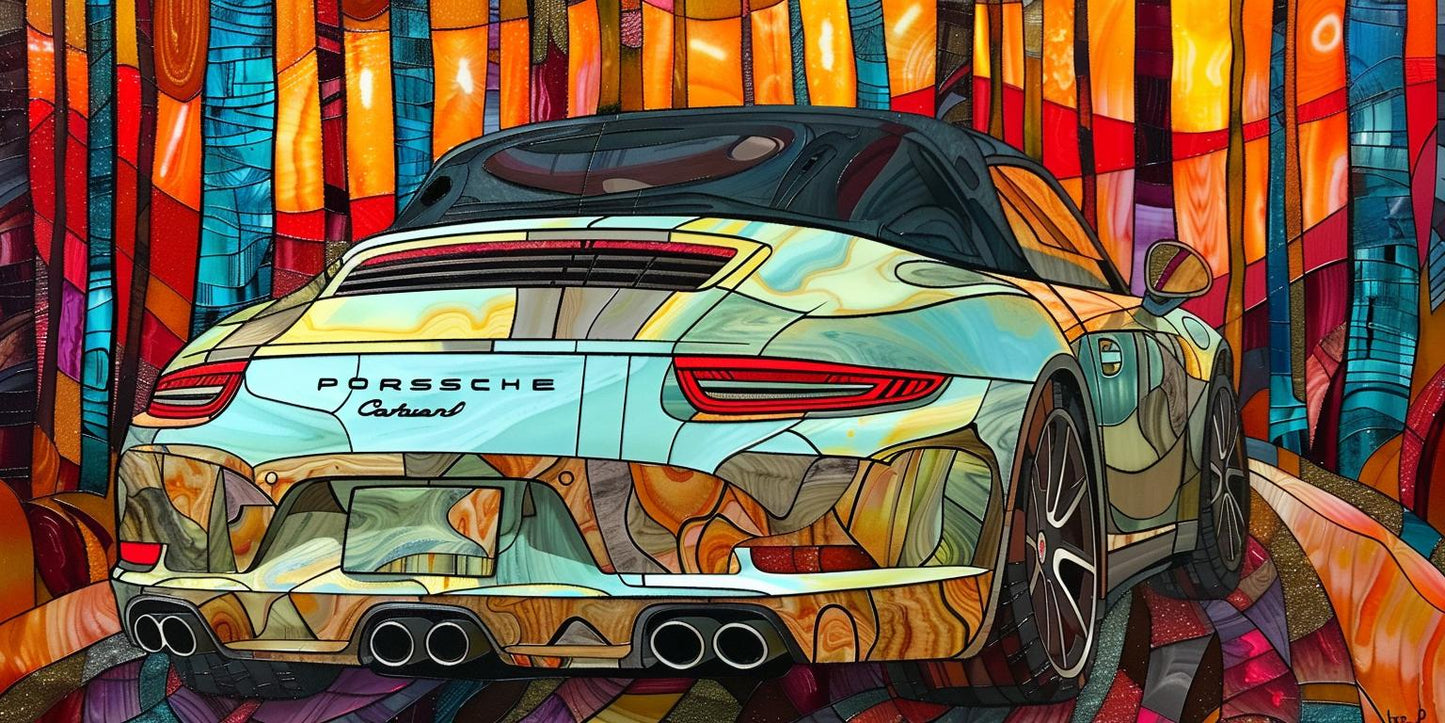 porsche  stained  glass  car  sports  art  design  colorful  exotic  transport 938566