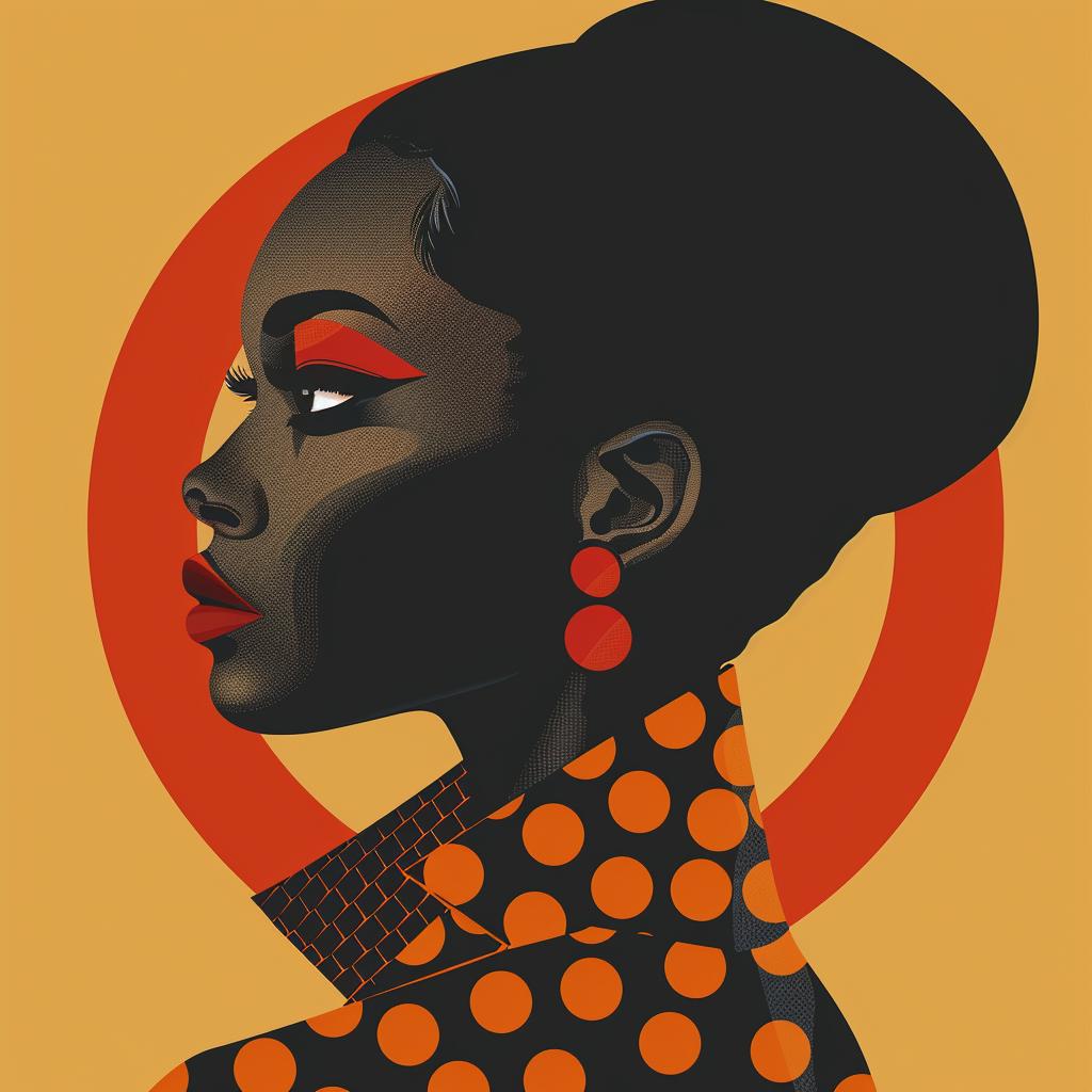 Abstract  Portrait  African-American  Polka  Bright  Geometric  Colorful  Chic  Minimalist  Stylized 929436
