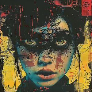 comic  woman  black  face  red  eyes  style  graphic  portrait  bold 1061057