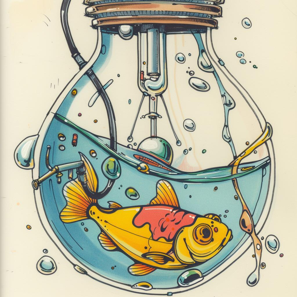 lightbulb  goldfish  liquid  drawing  creative  aquatic  conceptual  unique  whimsical  design 938906