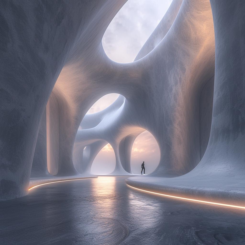 architecture  monumental  tunnel  human  sculptural  photobashing  walls  lighting  realistic  stillness 960091
