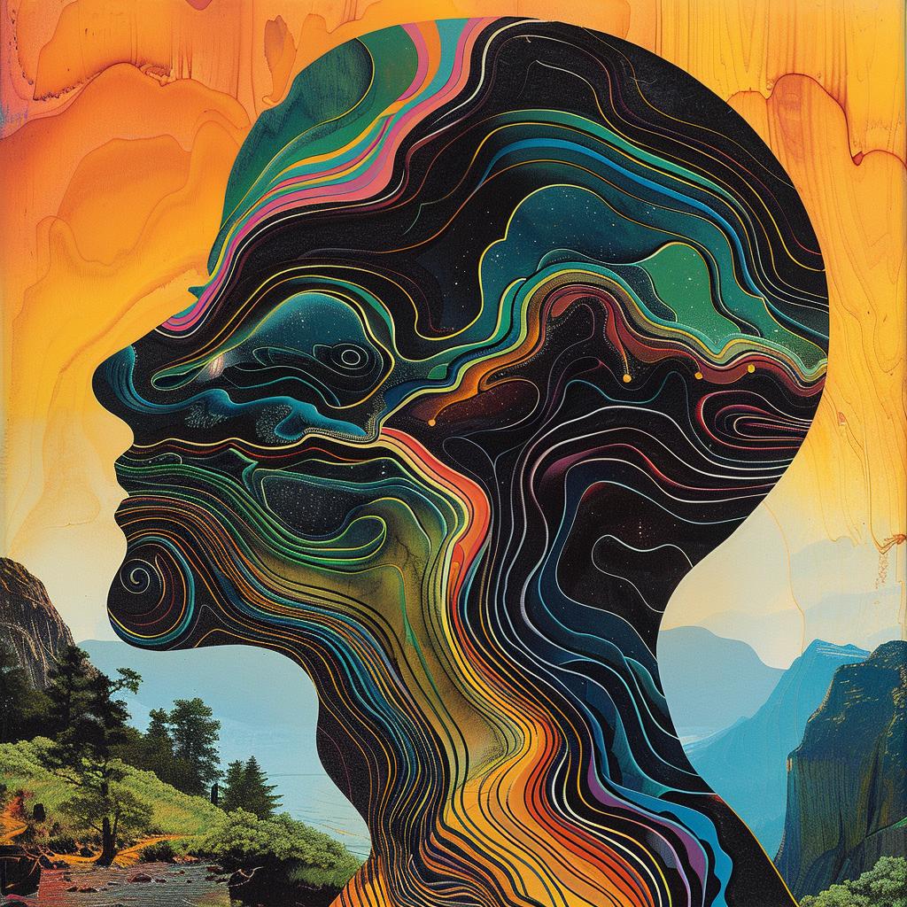 surreal  album  cover  hyper-realistic  screenprinting  man  colorful  background  art  design 960578