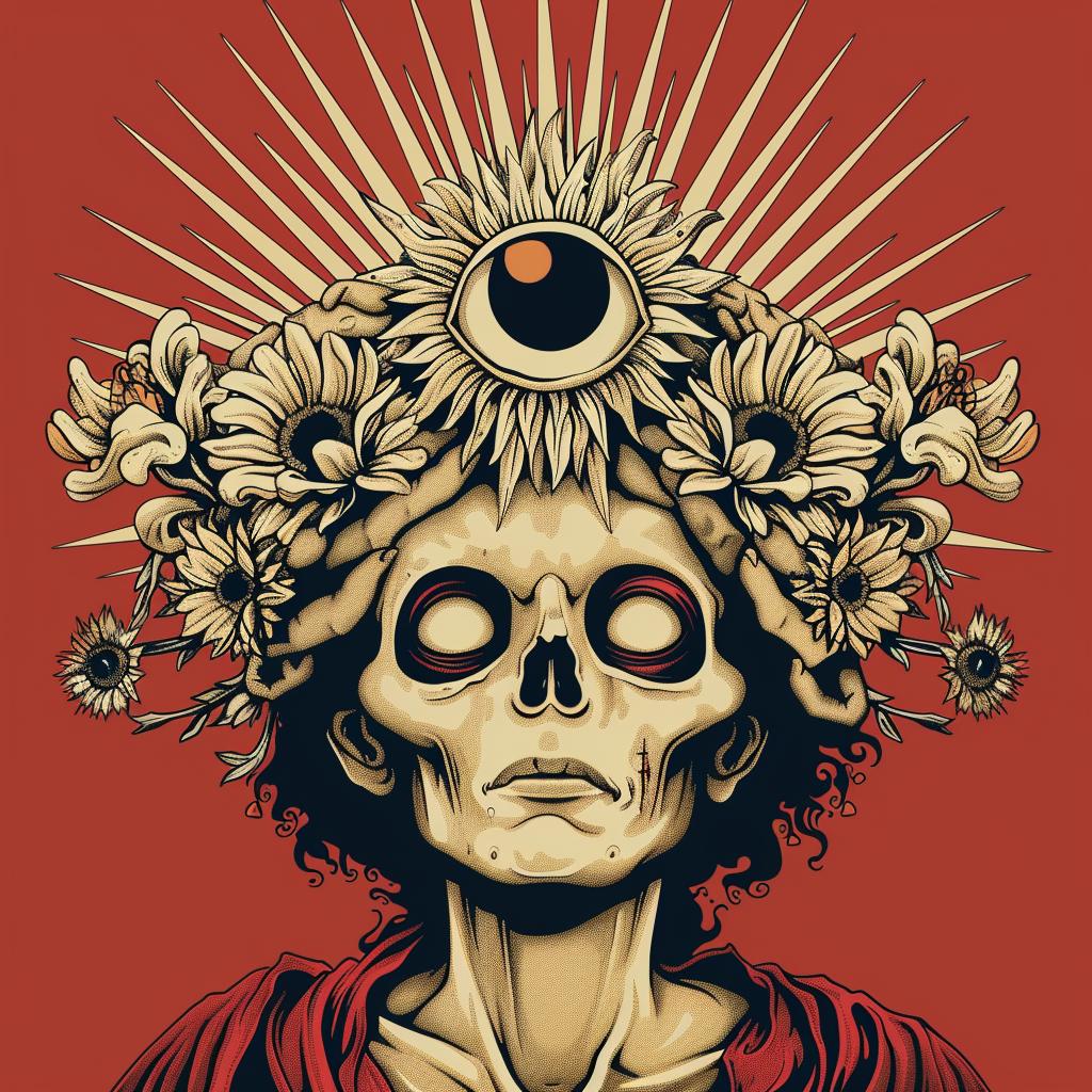 Art  McFarlane  Skull  Flowers  Crown  Provocative  Dark  Occult  Spiritual  Terror 936126