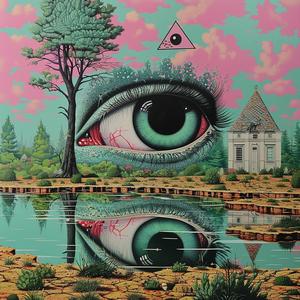 chromolithography  minimal  eye  house  background  abstract  Stalenhag  illuminati  pyramids  triangles 1037757