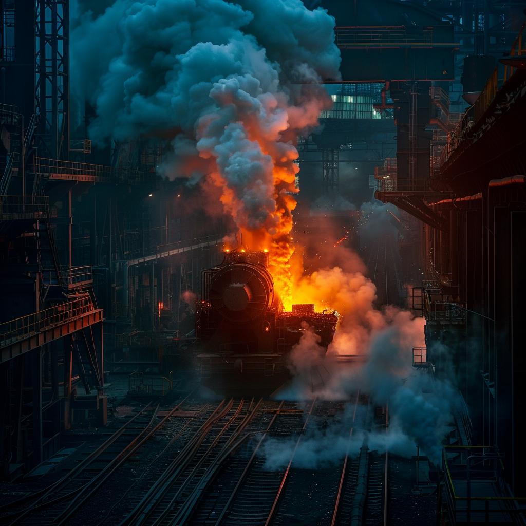 industrial  factory  molten  steel  photo  smoke  lighting  color  glow  awards 965346