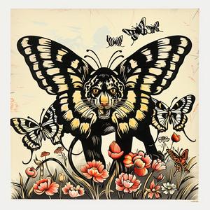 butterfly  flowers  chromolithography  nature  colorful  art  detailed  symbolic  vibrant  creative 1049055