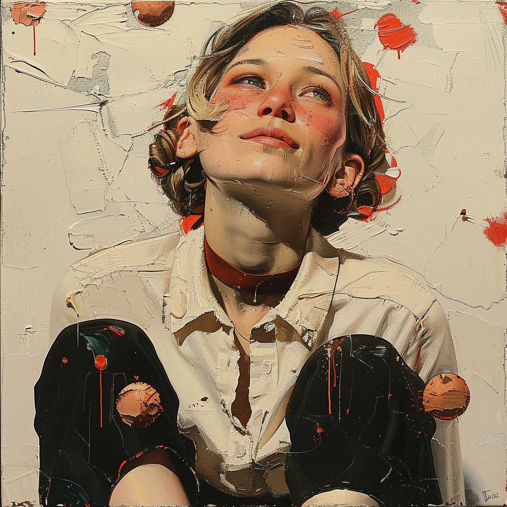 woman  red  paint  portrait  expression  realism  emotions  art  color  face 963748