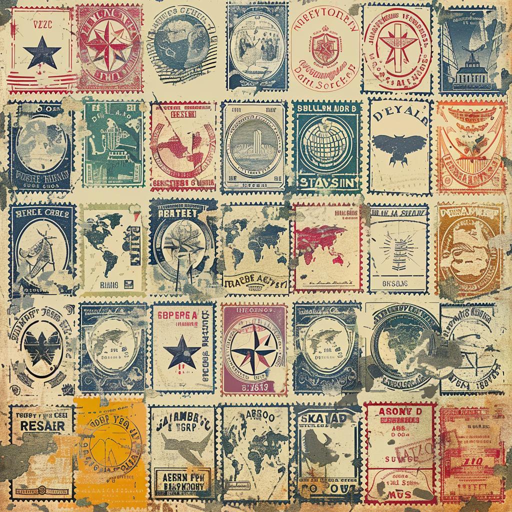 postcard  vintage  stamps  travel  distressed  vector  background  design  art  collectible 918175