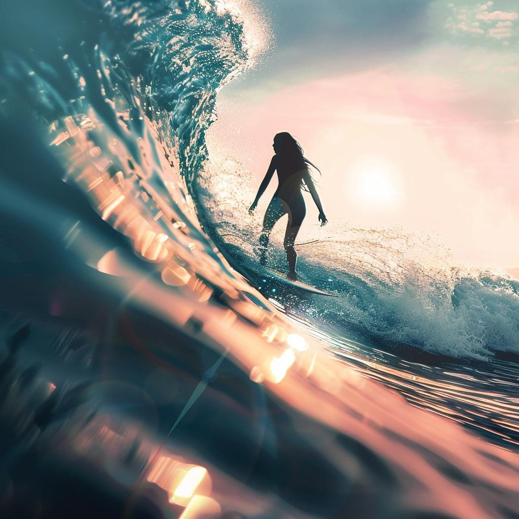 light  tilt-shift  photography  surfing  sunset  monochromatic  blue  pink  detailed  art 1033751