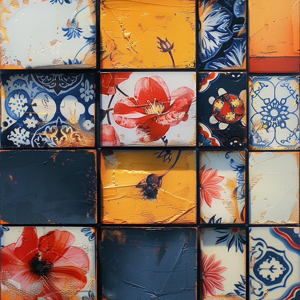 mosaic  flowers  colorful  designs  art  tiles  collage  pattern  vibrant  decorative 963730