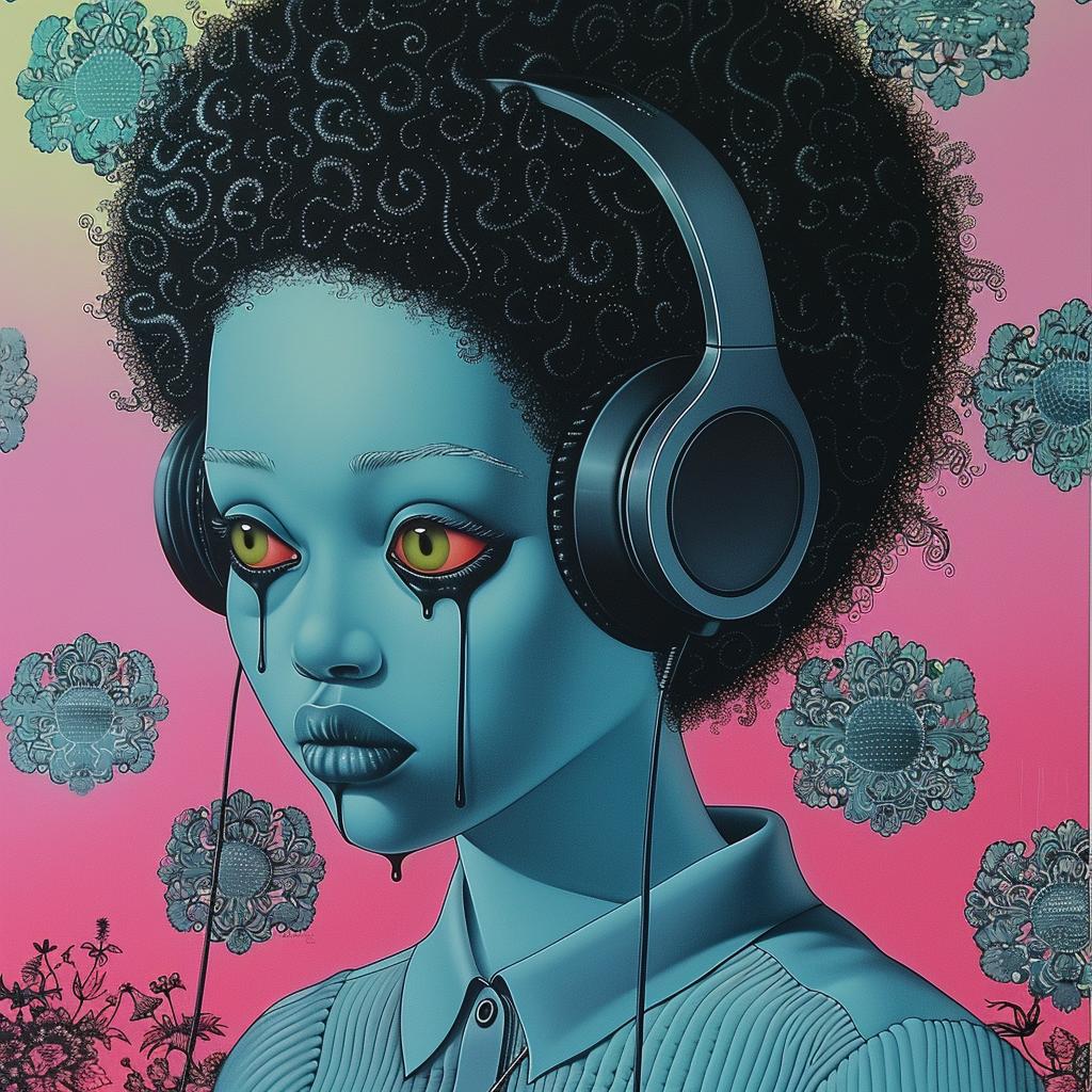 PopArt  DJ  AfricanAmerican  headphones  afro  makeup  TroyBrooks  painting  music  female 939107