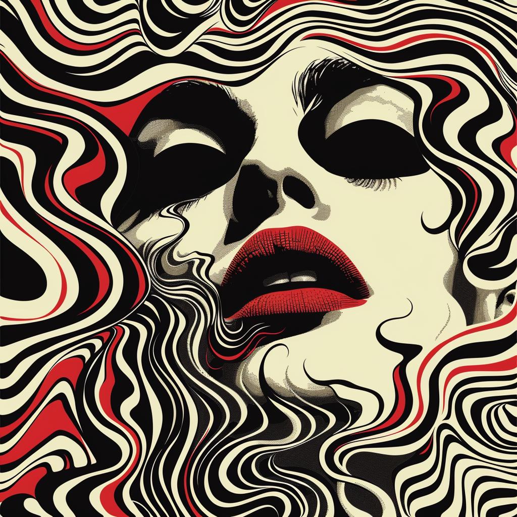red  cream  album  vector  collage  woman  lips  art  design  background 918130