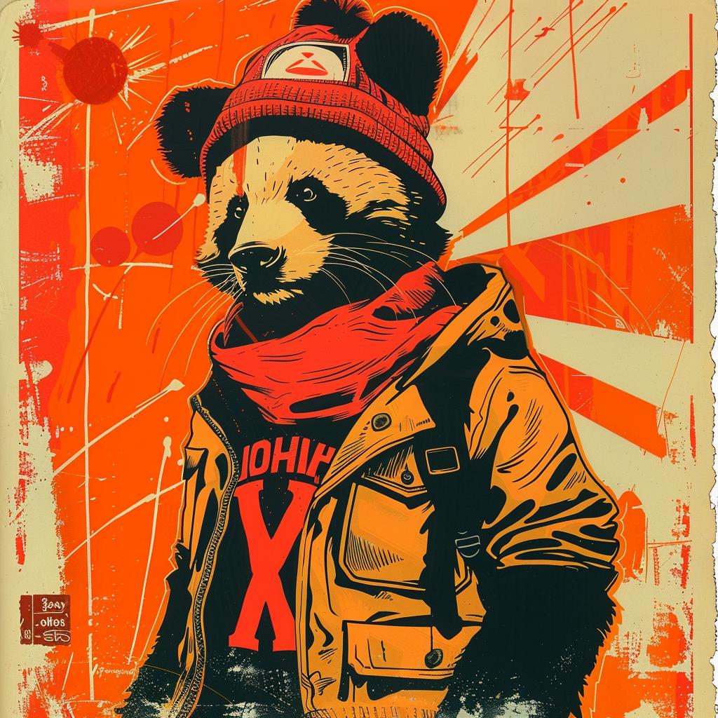 panda  poster  cap  streetwise  bear  red  jacket  urban  cute  illustration 945060