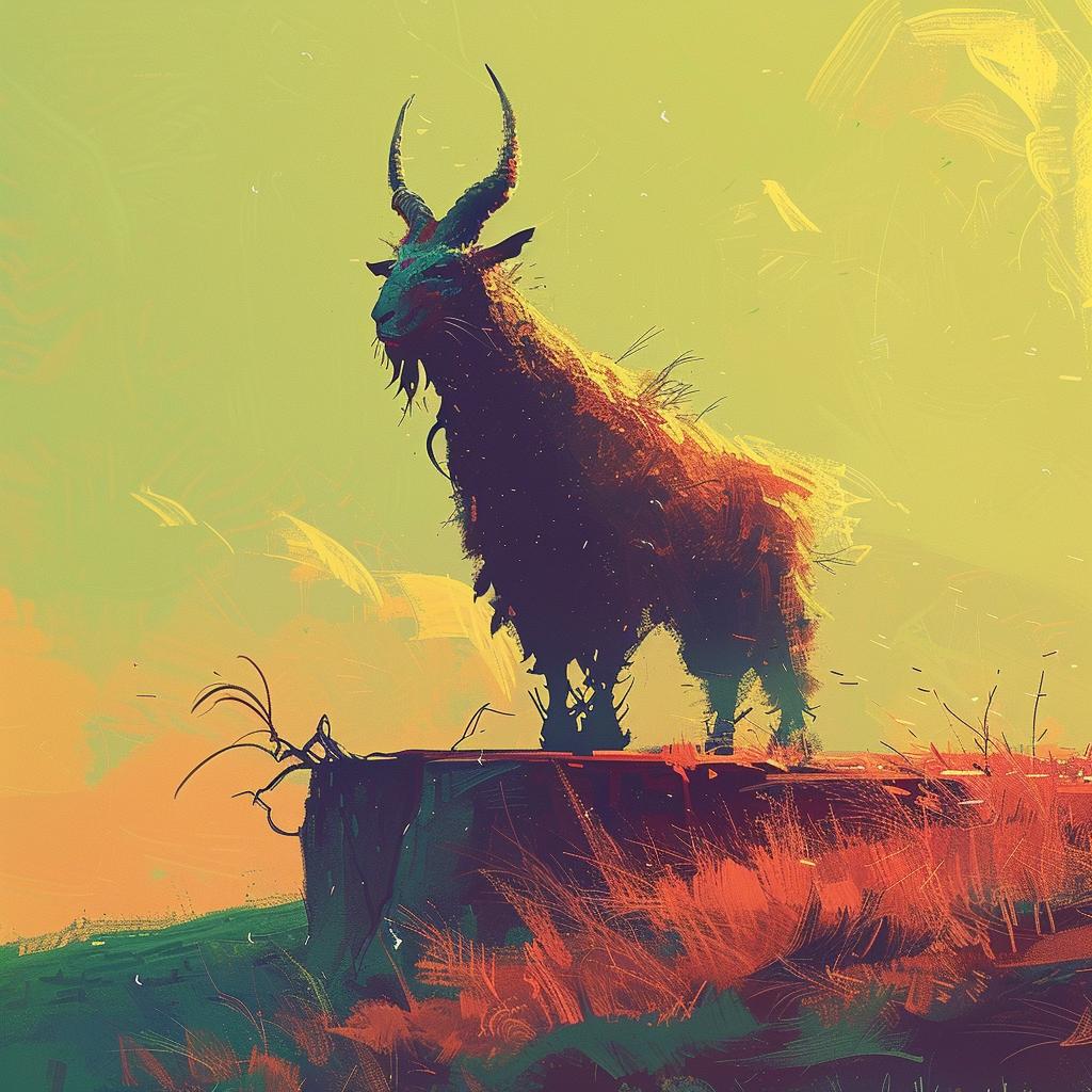 mythical  creature  hybrid  goat  fantasy  nature  painting  hill  surreal  exploration 941407