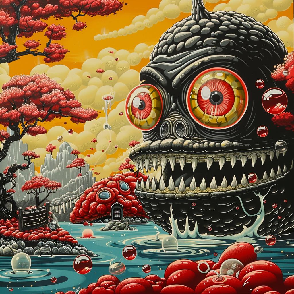 monster  clowncore  dieselpunk  kaiju  collage  Japanese  horror  bubbling  gothic  art 941543