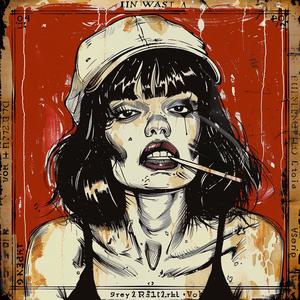poster  woman  cigarette  art  Todd  stylized  portrait  vibrant  expression  scene 1064217