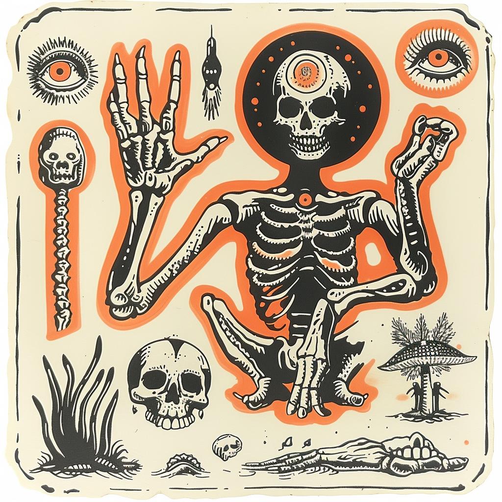 poster  skeleton  symbols  dark  emek  todd  white  spiritual  art  terror 932069