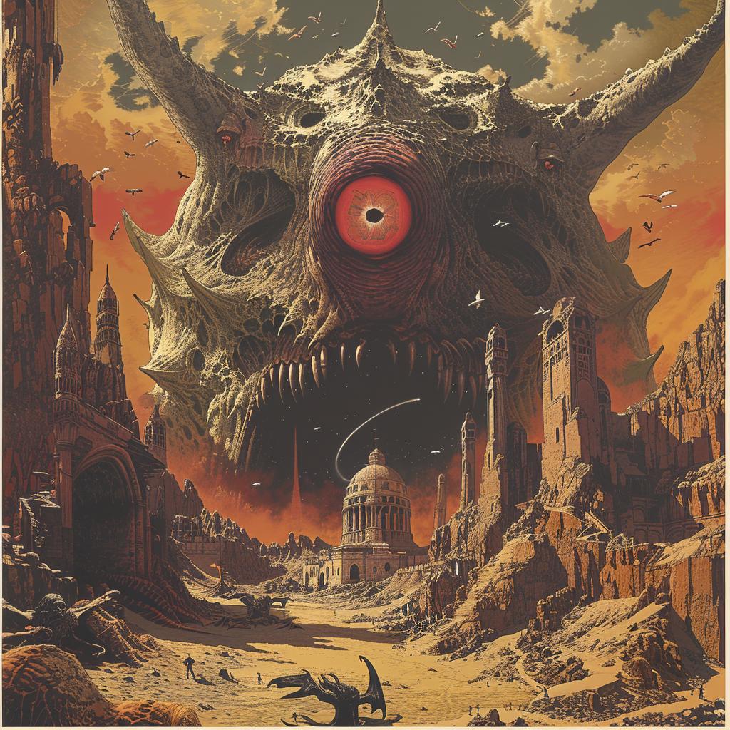 surreal  album  cover  monster  deathmetal  artwork  hyper-realistic  screenprinting  creative  design 961695