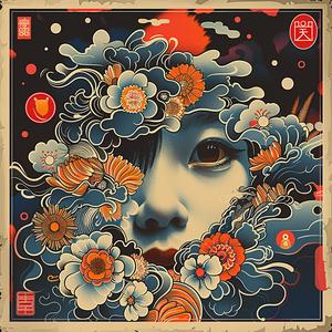 poster  asian  woman  face  flowers  art  design  synthwave  colorful  graphic 1038740