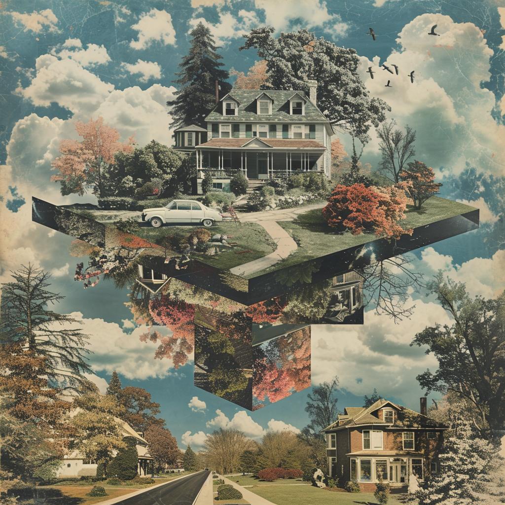collage  houses  trees  surreal  highcontrast  artwork  sky  composition  design  abstract 969693