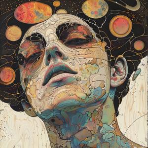 woman  planets  head  surreal  symbolist  creative  fantasy  colorful  illustration  conceptual 1079282