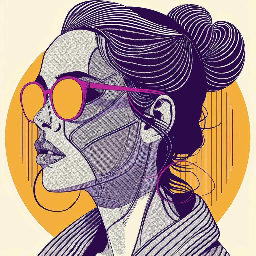 PopArt  woman  brunette  glasses  ponytail  portrait  white  stylized  minimal  simple 936870