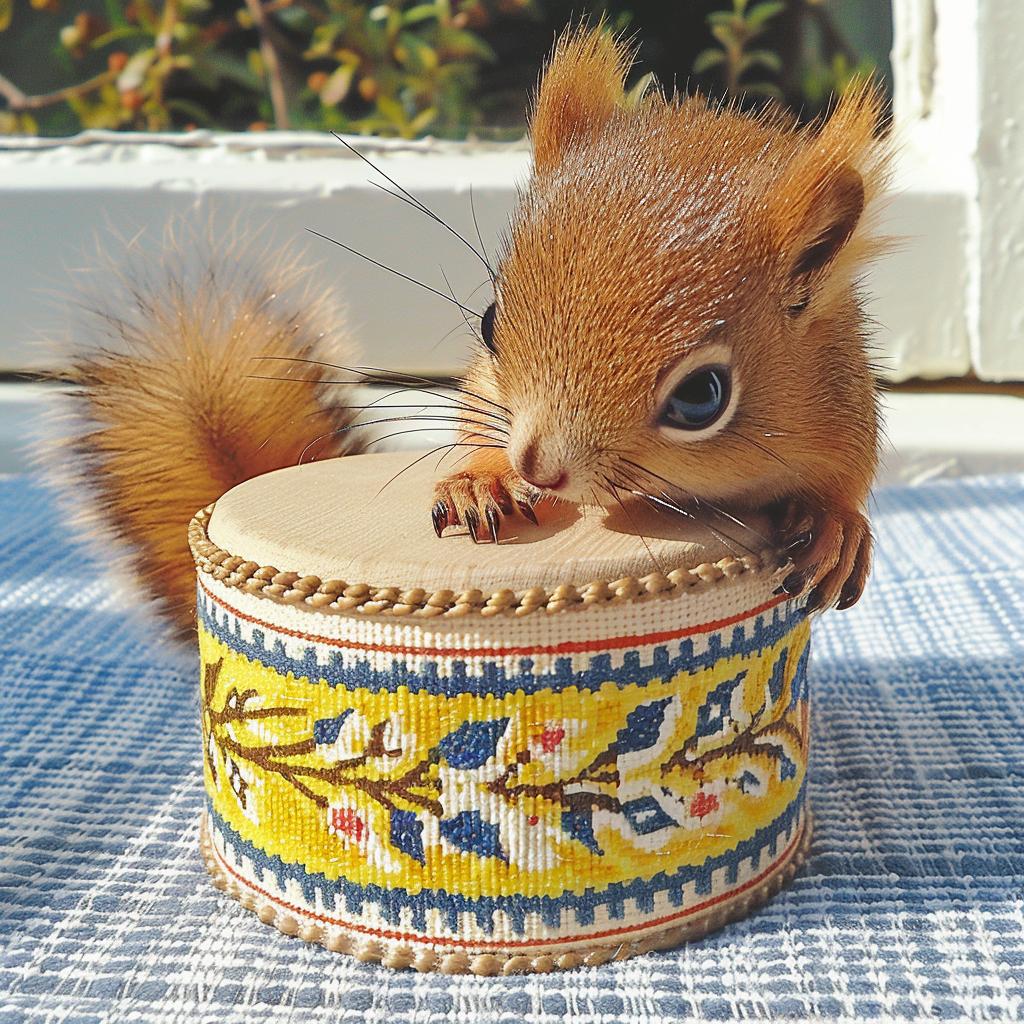 squirrel  drums  music  colorful  figurine  art  playful  fun  cute  animal 962555