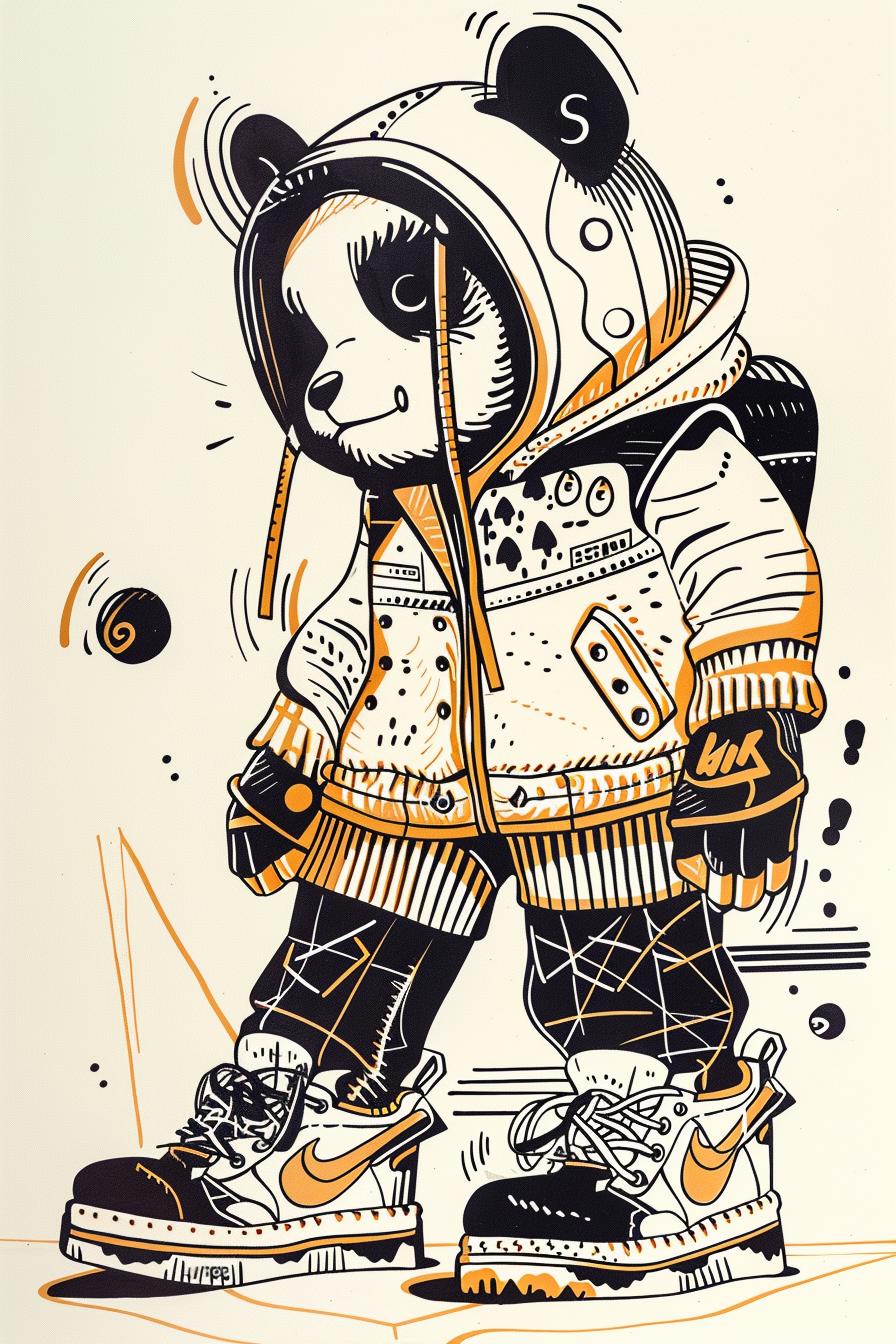 panda  streetwear  yeezy  hoodie  pants  dynamic  fashion  urban  stylish  contemporary 938894