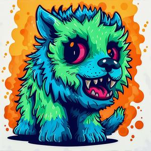 cartoon  monster  fierce  terrifying  blue  green  face  illustration  fantasy  expression 1037422